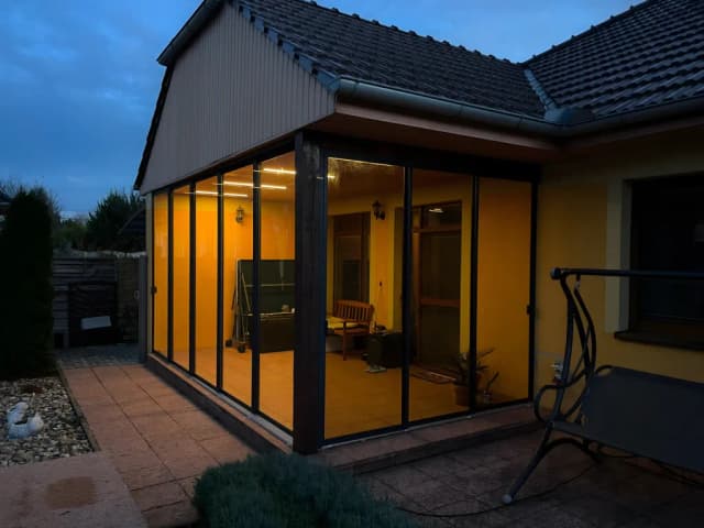 Posuvné hliníkové zasklení verandy - detail 2