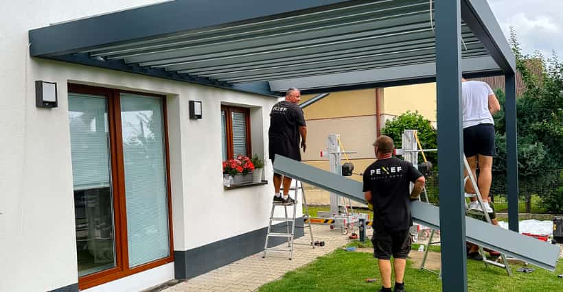 Výroba pergoly v dílně