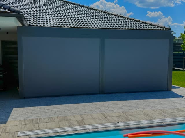 Bioklimatická pergola v Klatovech – pergola a bazén