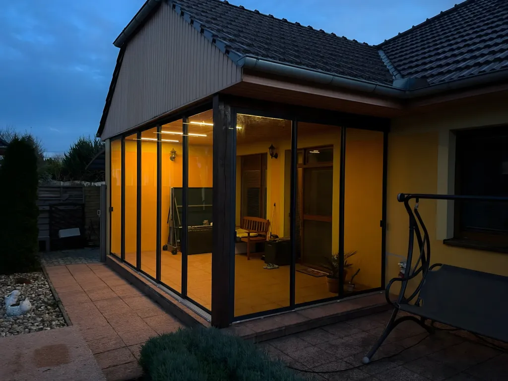 Posuvné hliníkové zasklení verandy - detail 2